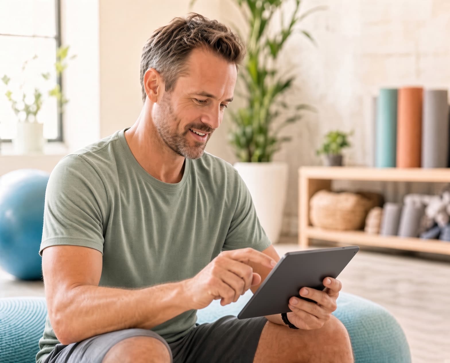 Coach creating a training game on tablet